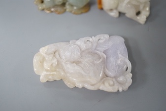 Three Chinese jadeite carvings